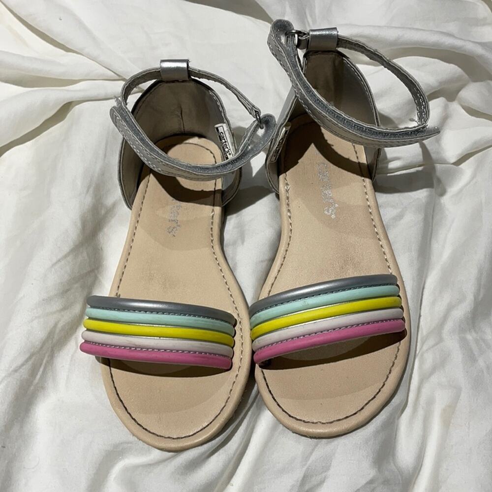 Carters 11 rainbow ankle Velcro strap sandal euc